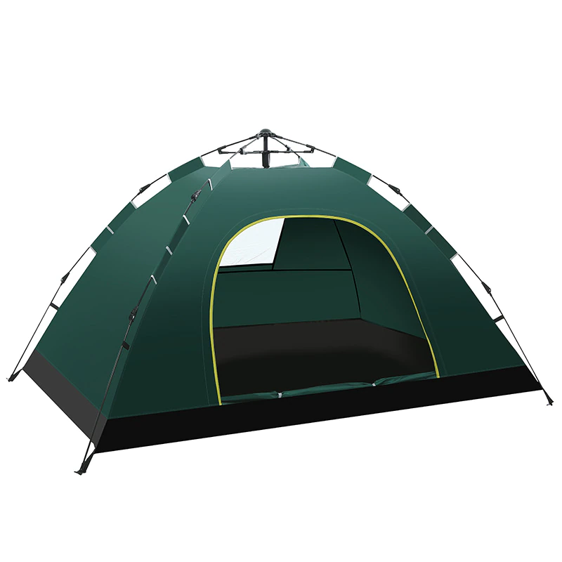 Cheap Goat Tents Outdoor camping tent 2 3 4 people fully automatic tent quick opening sunscreen beach tent light double door double window   